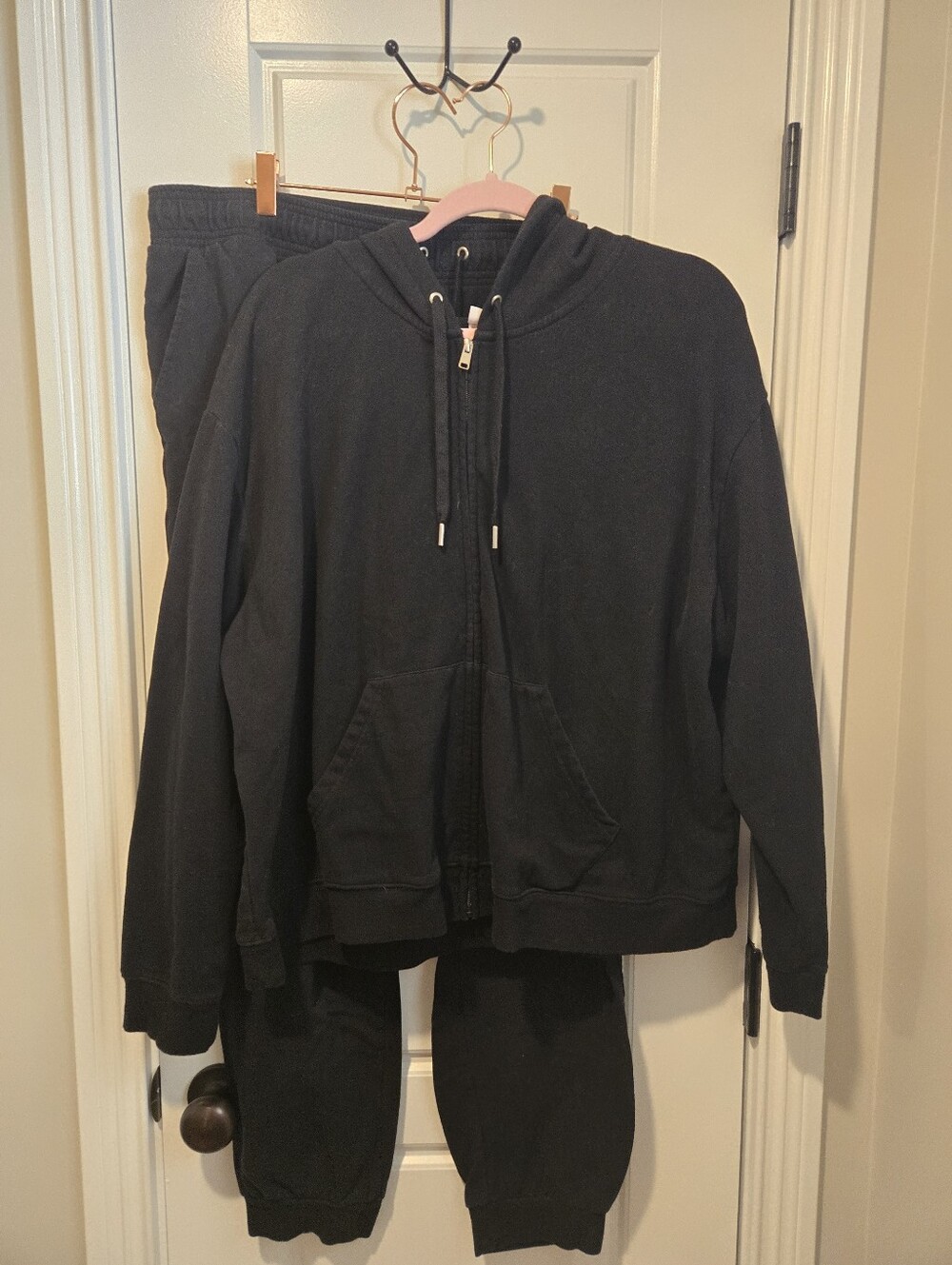 Auden Women's Black Sweat Set Plus Size 2X